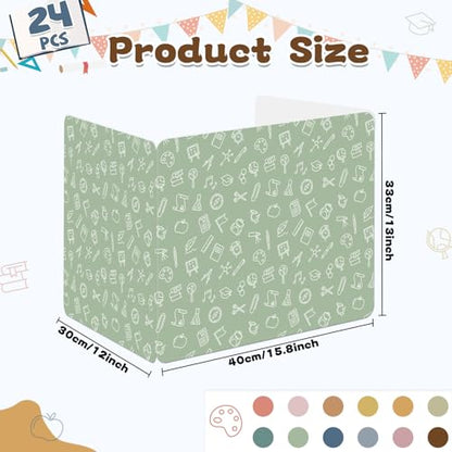 gisgfim 24 Pack Privacy Shields for Student Desk Colorful Desk Dividers Durable Privacy Folders Testing Dividers Shield Study Boards Panel Partition for Classroom Teacher Back to School Supplies - style: Colorful