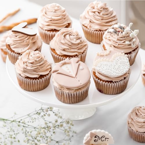 White Porcelain Cake Stand 10 Inch, Round Dessert Stand, Display Cupcake Stand for Party, Weddings, Birthday, Baby Shower - color: 9 Inch (1 Tier)