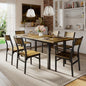 iPormis 7-Piece Dining Table & Chairs Set for 4-6, 63" Extendable Kitchen Table with 6 Chairs, Dining Room Table with MDF Board & Metal Frame, Perfect for Small Space,Easy Assembly, Rustic Brown - color: Rustic Brown