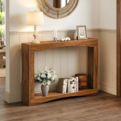 Narrow Console Table, 5.9'' Thin Entryway Table, Behind Couch Table for Small Spaces, Small Farmhouse Hallway Table, for Living Room, Hallway, Foyer, Reddish Brown CT19WL - color: Reddish Brown