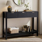 Nasonet Fluted Console Table, Wooden Sofa Table with Storage and Drawers, Farmhouse Behind Couch Table Entryway Table for Entrance, Hallway, Living Room, Black - color: Black, style: Modern