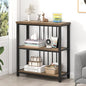 FOLUBAN Small Bookshelf and Bookcase, 3 Tier Open Book Shelf, Modern Metal and Wood Shelving Unit for Living Room Bedroom, Oak - color: Oak, size: 12.6"D x 29.5"W x 32.3"H