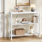 Hoctieon Industrial Console Table, 3 Tier Entryway Table, Metal Frame, Sofa Table with Shelf, Hallway Table, Entrance Table for Entryway, Living Room, Foyer, Hallway, White - color: White, size: 1 Pack