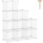C&AHOME Wire Cube Storage, 9-Cube Organizer Metal, Wire C Grids Storage, Storage Bins Shelf, Modular Bookshelf, Closet Cabinet Ideal for Home, Living Room, Office 36.6”L x 12.4”W x 48.4”H White | Storage Bins Shelf, Modular Bookshelf Units, Closet Cabinet