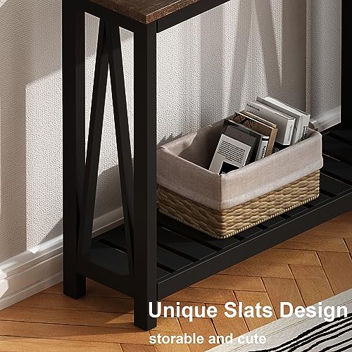 ChooChoo Console Table for Entryway Sofa Tables Living Room Farmhouse, Hallway Foyer Table Narrow with Shelf, Black - color: Black, size: 11.8"d X 39.4"w X 31.5"h