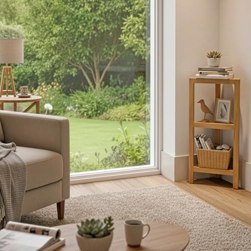Asta Zini 3-Tier Free Standing Corner Shelf, Bathroom Corner Stand, Fully Assembled, TB-134
