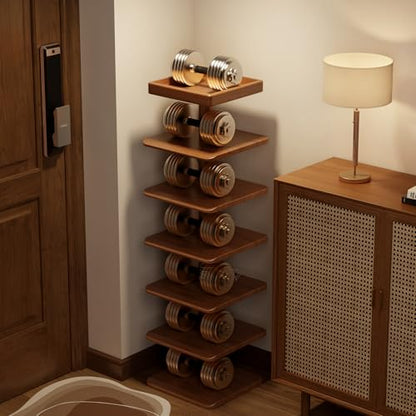 6-Tier Vertical Shoe Rack, Narrow Shoe Tower for Small Space - color: Walnut, size: 11.4"D×10.8”W×43.3"H