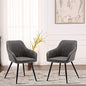 annjoe Faux Leather Accent Chair Arm Chairs Living Room Chairs Leisures Chair Upholstered Chair with Metal Legs Set of 2 for Home Kitchen Office Bistro Cafe, Gray - color: Grey