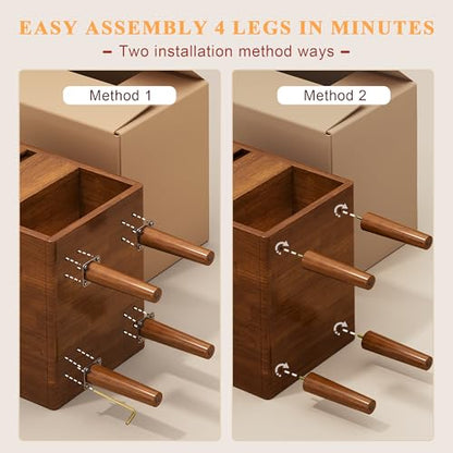 Narrow Nightstand 2 Drawers with Open Shelf Narrow Night Stand Solid Wood Bedside Table Mid Century Modern Nightstand Wooden End Table for Bedroom, Study, Office - color: Walnut-2d, size: 15.75''×11.8''×23.62''