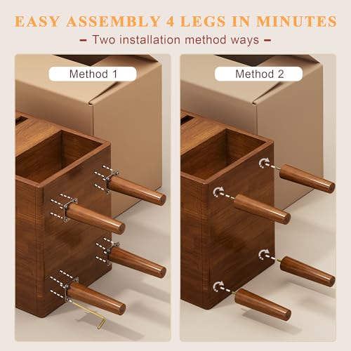 Narrow Nightstand 2 Drawers with Open Shelf Narrow Night Stand Solid Wood Bedside Table Mid Century Modern Nightstand Wooden End Table for Bedroom, Study, Office - color: Walnut-2d, size: 15.75''×8''×23.62''