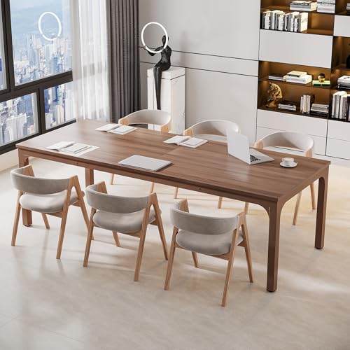 Tribesigns 6.5 FT Conference Room Table, 78.74" W x 27.56" D Large Office Conference Table, Modern Seminar Meeting Table Desk for Boardroom, Meeting Room (1, Walnut) - color: Walnut