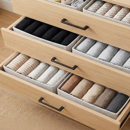 4 Pcs Narrow Fabric Storage Bins Small Foldable Long Storage Baskets Closet | Bin Organizer,for Shelves Long Washable Linen Box Container,with Handles,for Organizing Clothes Toy Pantry Wardrobe Closet