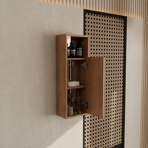 10" Bathroom Wall Mounted Storage Cabinet – Bathroom Mirror Cabinet with Soft-Close Door, Plywood Construction, Space-Saving Floating Design for Toiletries, Cosmetics & Daily Essentials - size: 10"-I
