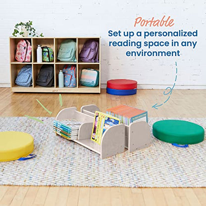 ECR4Kids Adjustable Forward-Facing Tabletop Book Display, Children's Furniture, White Wash - color: White Wash