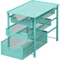 Simple Houseware Stackable 3 Tier Sliding Basket Organizer Drawer, Turquoise - color: Turquoise, size: 3-Tier