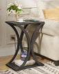 CHOEZON Black End Table with Charging Station, 2-Tier Narrow Side Table, Nightstand with Storage Shelf, for Small Spaces, for Living Room, Bedroom, Black TBZ20UBB - color: Black