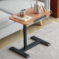 Solid Wood C-Shaped Side Table,360° Rotating TV Tray Table,Height-Adjustable,Sliding Sofa Table,Rolling Laptop Desk for Living Room and Bedroom Use with Sofa,Bed,Chair-Pale Walnut - color: Pale Walnut
