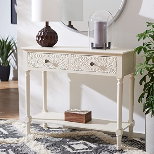 Safavieh Home Collection Josie Distressed White 2-Drawer Console Table - color: Distressed White
