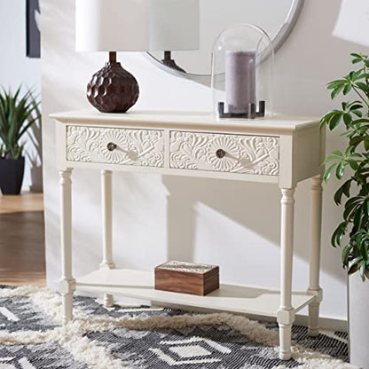 Safavieh Home Collection Josie Distressed White 2-Drawer Console Table - color: Distressed White