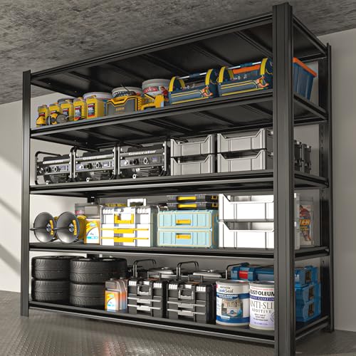 5-Tier 55" W x 24" D x 84" H Garage Shelving 5000LBS Storage Shelves Heavy Duty Metal Shelf Unit Adjustable Basement Industrial Storage Racks - size: 5T 55" W x 24" D x 84" H