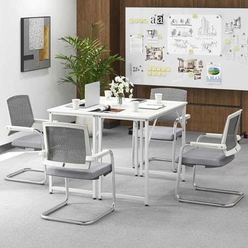 HOMGX Home Office Writing Desk, Laptop PC Workstation, 40-Inch Small Computer Desk w/Sturdy Metal Frame, Modern Simple Laptop Desk for Home Office, Bedroom, Study (White) - color: White