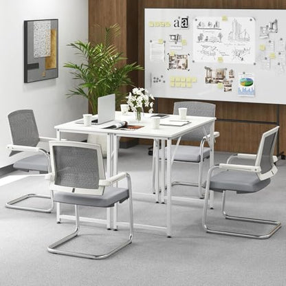 HOMGX Home Office Writing Desk, Laptop PC Workstation, 40-Inch Small Computer Desk w/Sturdy Metal Frame, Modern Simple Laptop Desk for Home Office, Bedroom, Study (White) - color: White