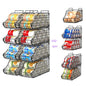 Sonyabecca 8 Pack Stackable Can Organizer for Pantry Cabinet Food Storage | Wire Storage Rack Holds Up to 72 Cans, Beverages and Food. Small Metal Organizer for Kitchen Counters, Fridges and RV