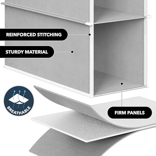 Simple Houseware 2 Pack 10 Shelves Hanging Organizer, Gray - color: Grey, size: 2-Pack