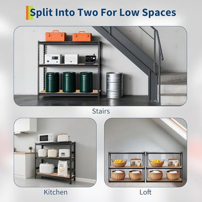 Storage Shelving Unit, 5-Tier Adjustable Metal Storage Shelves, 48" L x 24" W x 72" H Heavy Duty Garage Storage Shelves for Kitchen Pantry Basement Bathroom Laundry - size: 48" L x 24" W x 72" H
