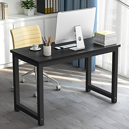 Tribesigns Computer Desk, 47 inch Modern Simple Office Desk Computer Table Study Writing Desk for Home Office, Black - color: Black, size: 47*23.6 inch