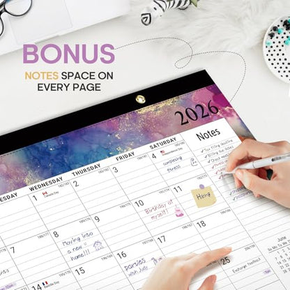 Desk Calendar 2026-2027, 18-Month Calendar Runs from July 2026 to December 2027, Large 17" x 12" Monthly Desktop & Wall Calendar for Home & Office - Gilded Elegance - color: h-Gilded Elegance, size: Jul 2026 – Dec 2027