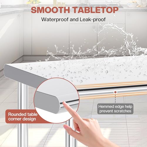 Jocisland 30" x 60" Stainless Steel Table for Prep & Work, Food-Grade Stainless Steel Adjustable Under Shelf and Feet, for Commercial Kitchen, Restaurant, Hotel, Garage - size: 30x60 in, style: Rounded Table Corner