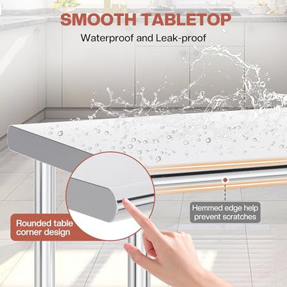 Jocisland 30" x 60" Stainless Steel Table for Prep & Work, Food-Grade Stainless Steel Adjustable Under Shelf and Feet, for Commercial Kitchen, Restaurant, Hotel, Garage - size: 30x60 in, style: Rounded Table Corner