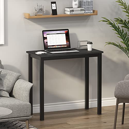 Need Small Computer Desk 31-1/2'' Sturdy and Heavy Duty Writing Desk for Small Spaces and Desk Study Table Laptop Desk AC3CB (80 * 40) - color: Black & Black Frame