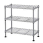 3-Tier Wire Shelving Unit, Chrome | Adjustable Steel Storage Rack, Leveling Feet, Freestanding Metal Shelves, for Kitchen Pantry Closet Laundry Garage - color: Chrome, 3 Tier-17.72"