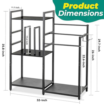 Towel Rack for Bathroom, 3-Tier Towel Drying Rack Stand, Freestanding Towel Organizer Holder, Bathroom Organizers and Storage for Rolled Folded Drying Towels, Black