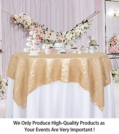 ShiDianYi Matte Gold 70x70-Inch Elegant Sequin Table Cover - Square Table Cloth for Party - color: Matte Gold, size: 70" x 70" (Square)
