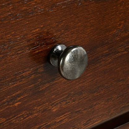 Narrow End SideTable with Drawer and Storage Shelf, Solid Wood Sofa Tables, Slim Beside Table-, Telephone for Small Spaces, Living Room, 22"L x 13"W x 22.7"H No-tools Assembly Dark Walnut BBJ004DWA - color: Walnut