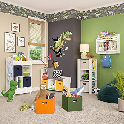 RiverRidge Folding Storage Bins - 2-pack of 10in Tall Olive Cubes | Fabric Bins, Set of 2 Storage Cubes, Cut-out Handles, Playroom Closet Organizer, Collapsible Cubby with Bottom Board Insert - color: 2 Olive 10in H Bins