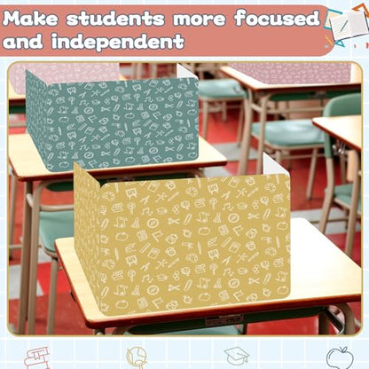 gisgfim 24 Pack Privacy Shields for Student Desk Colorful Desk Dividers Durable Privacy Folders Testing Dividers Shield Study Boards Panel Partition for Classroom Teacher Back to School Supplies - style: Colorful