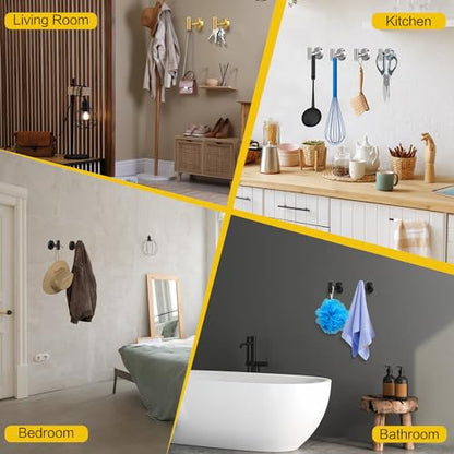 2 Pack Brushed Nickel Towel Hooks, SUS304 Stainless Steel Bathroom Hooks | for Bedroom Kitchen Hotel Office - color: 2 Pack Brushed Nickel