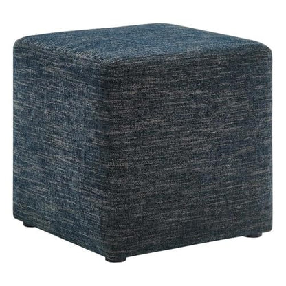 Modway 17" Square Woven Heathered Fabric Upholstered Upholstered Ottoman - color: Heathered Weave Azure