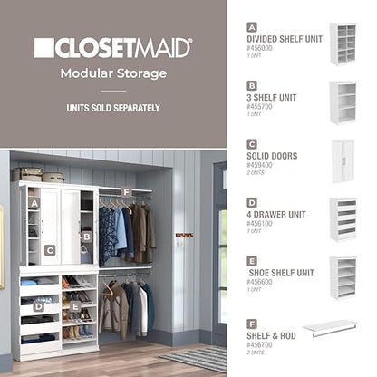 ClosetMaid Modular Storage Shelf Unit with 12 Adjustable Shelves & Dividers, White - color: White