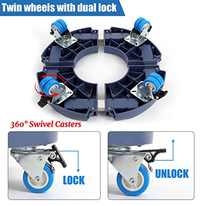 W B D WEIBIDA Plant Caddy with Wheels Heavy Duty 440lbs Capacity, Adjustable 15-21 Inch Rolling Plant Stand Indoor Outdoor, Large Plant Cart Dolly with Casters for Flower Pot Garden Pot Mover - color: Blue