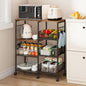 SWTYMIKI Kitchen Island Cart on Wheels - 4 Tier Rolling Kitchen Table Cart with Storage Shelves, 6 Removable Hooks& Locking Casters, Coffee Bar Cabinet for Dining Room Pantry Office, Espresso - size: 28x11.81in, style: Espresso
