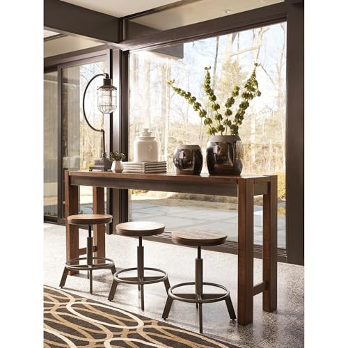 Signature Design by Ashley Furniture Torjin Long Counter Height Table, Seats up to 3, Wood, 72.13" W x 16" D x 36" H, 2-tone Brown