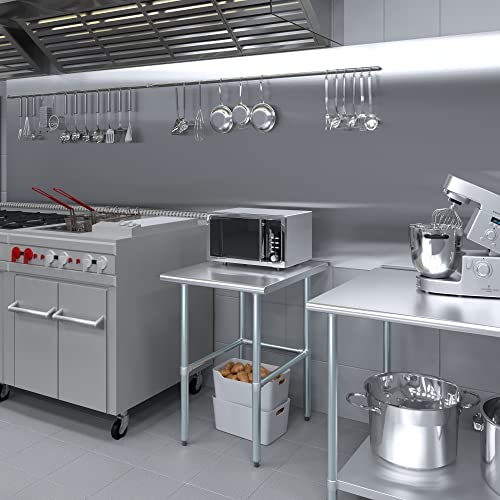 30 in. x 24 in. Open Base Stainless Steel Work Table | Residential & Commercial | Food Prep | Heavy Duty Utility Work Station | NSF - size: 24 in. Length x 30 in. Width