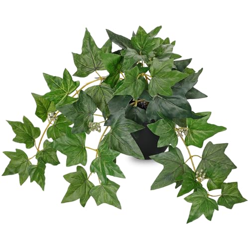 Villa Como 17.7" Artificial Plants Indoor Home Decor Small Faux Ivy Plant | Fake Potted Plants Silk Plants for Shelves Desks Living Room Home & Office Decor, Faux Greenery Tropical Plant - color: #Green Ivy Plant