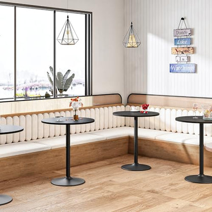 HOOBRO 2 Pcs Round Bar Table, 35" Tall Pub Table, with Non-Slip Base for Narrow Space, Bar Height Table for Kitchen, Easy to Assemble, Black BB57BTP201 - color: Black