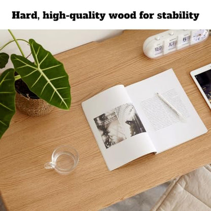 100% Solid Oak Wooden Desk Home Office Desk Mid Century Modern Writing Computer Desk with Drawer for Home Office 31" - color: Natural-oak With 1 Drawer, size: 31"W